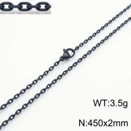 Stainless steel polished edge 0-shaped chain necklace