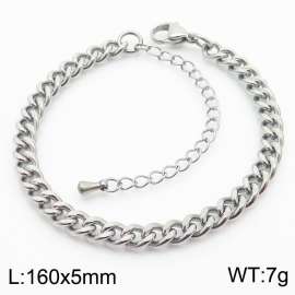 Stainless steel four sided ground denim chain bracelet