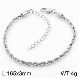 Stainless steel Fried Dough Twists chain bracelet