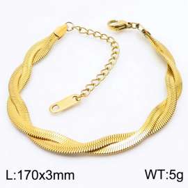 Two strand braided fishbone shaped stainless steel bracelet