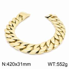 Men's Super Coarse Fashion Cast Polished Hip Hop Gold Plated Necklace Dog Chain