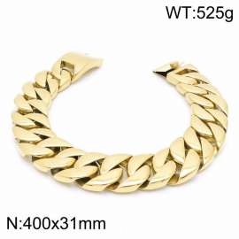 Men's Super Coarse Fashion Cast Polished Hip Hop Gold Plated Necklace Dog Chain