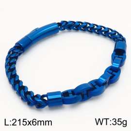 215mm blue buckle splicing chain integrated buckle stainless steel bracelet