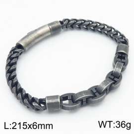 215mm vintage black buckle splicing chain integrated buckle stainless steel bracelet