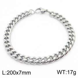 European and American hip-hop style double-sided polished Cuban chain stainless steel men's bracelet