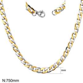 750x6mm cut pattern figaro chain necklace for women men stainless steel silver&gold color jewelry