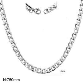 750x6mm stainless steel cut pattern figaro chain necklace for women men