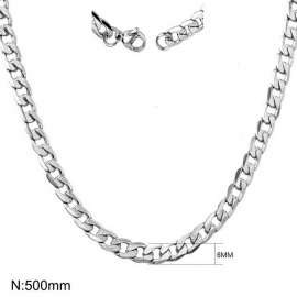 500x6mm stainless steel cut pattern figaro chain necklace for women men