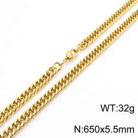 European and American fashion stainless steel 650x5.5mm Cuban chain jewelry temperament gold necklace