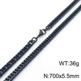 European and American fashion stainless steel 700x5.5mm Cuban chain jewelry temperament black necklace