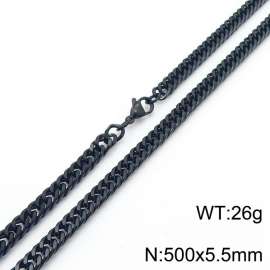 European and American fashion stainless steel 500x5.5mm Cuban chain jewelry temperament black necklace