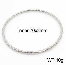 70 × 3mm Simple and Versatile Plain Ring Stainless Steel Women's Bracelet