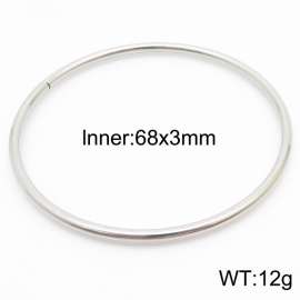 68×3mm Simple and versatile stainless steel plain ring bracelet for women