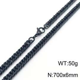 European and American fashion stainless steel 700x6mm Cuban chain jewelry temperament black necklace