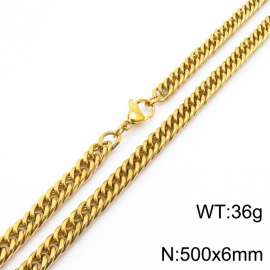 European and American fashion stainless steel 500x6mm Cuban chain jewelry temperament gold necklace