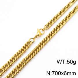 European and American fashion stainless steel 700x6mm Cuban chain jewelry temperament gold necklace