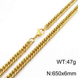 European and American fashion stainless steel 650x6mm Cuban chain jewelry temperament gold necklace