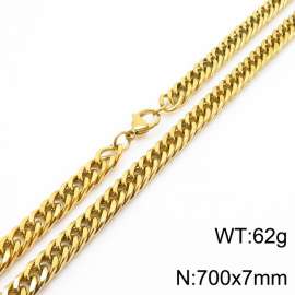 European and American fashion stainless steel 700x7mm Cuban chain jewelry temperament gold necklace