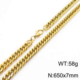 European and American fashion stainless steel 650x7mm Cuban chain jewelry temperament gold necklace