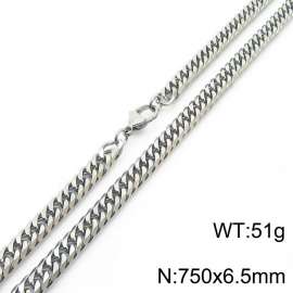 750mm Stainless Steel Cuban Chain Necklace Silver Color