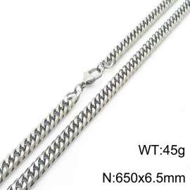 650mm Stainless Steel Cuban Chain Necklace Silver Color