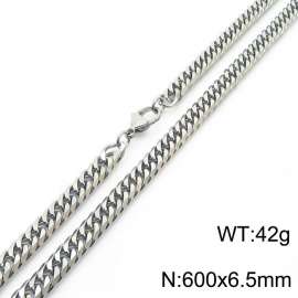 600mm Stainless Steel Cuban Chain Necklace Silver Color