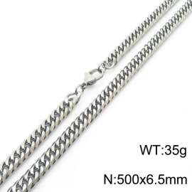 500mm Stainless Steel Cuban Chain Necklace Silver Color