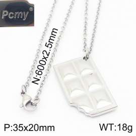 Personality Hiphop Stainless Steel Chocolate With One Corner Bite Pendant Necklace O Chain Jewelry Necklaces