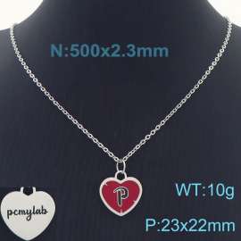 Simple Stainless Steel Red Heart Back Of Pendant Pcmylab Clavicle Chain Jewelry Necklaces