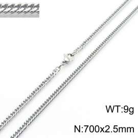 700X2.5mm Stainless Steel Cuban Chain Necklace