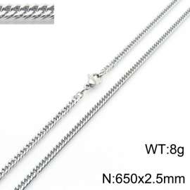 650X2.5mm Stainless Steel Cuban Chain Necklace