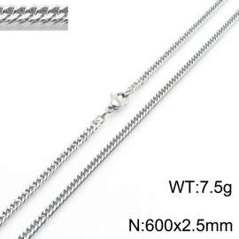 600X2.5mm Stainless Steel Cuban Chain Necklace