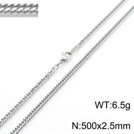 500X2.5mm Stainless Steel Cuban Chain Necklace