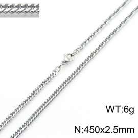 450X2.5mm Stainless Steel Cuban Chain Necklace