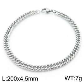 200X4.5mm Stainless Steel Cuban Chain Bracelet