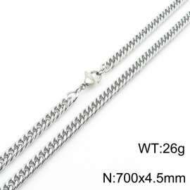 700X4.5mm Stainless Steel Cuban Chain Necklace