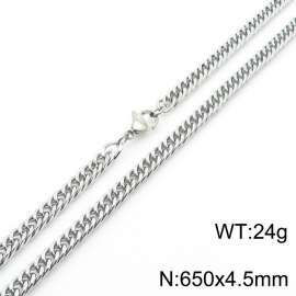 650X4.5mm Stainless Steel Cuban Chain Necklace