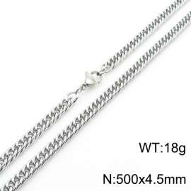 500X4.5mm Stainless Steel Cuban Chain Necklace