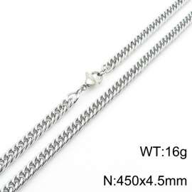 450X4.5mm Stainless Steel Cuban Chain Necklace