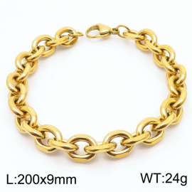 Stainless steel gold ground edge O-ring bracelet