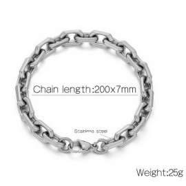 Stainless steel edged O-shaped chain bracelet