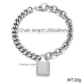 Stainless steel splicing chain lock head pendant bracelet