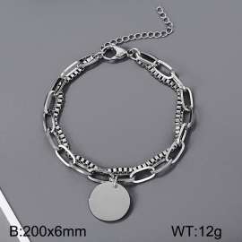 Double layer splicing chain circular titanium steel bracelet