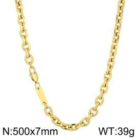 Stainless steel edged O-shaped chain necklace