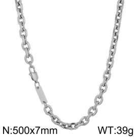 Stainless steel edged O-shaped chain necklace