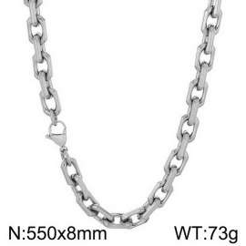 Stainless steel edged O-chain necklace