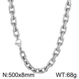 Stainless steel edged O-chain necklace