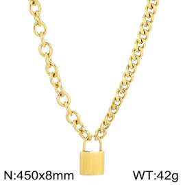 Stainless steel splicing chain lock head pendant necklace