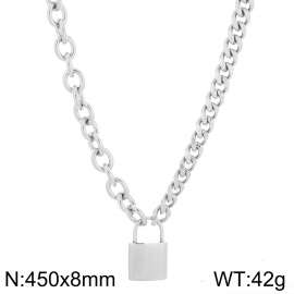 Stainless steel splicing chain lock head pendant necklace