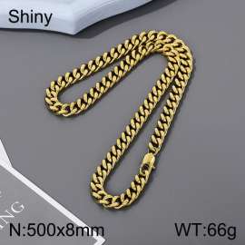 Stainless steel 6-sided ground denim chain necklace